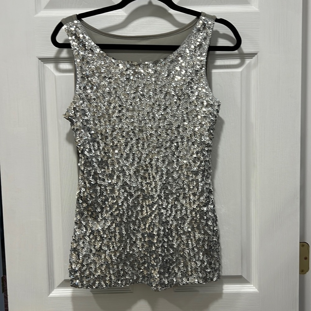 Sparkly silver tank